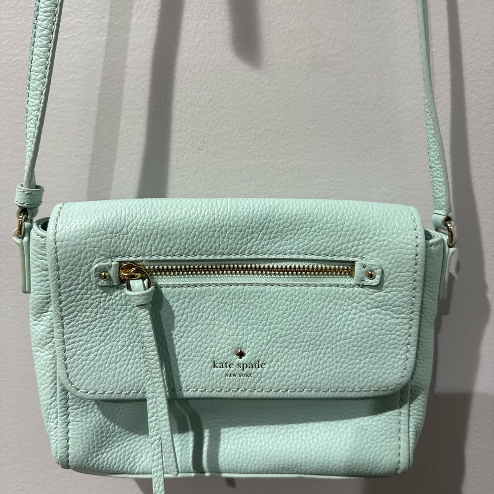 Kate Spade New York Cobble Hill Toddy Mini Color Block Crossbody Mint EUC 8x6” A